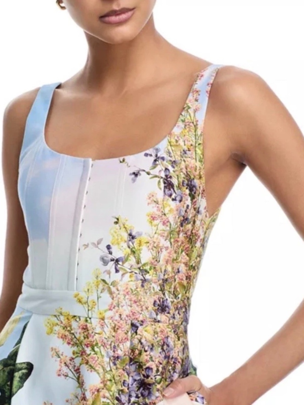 Alice & Olivia Magical Diana Midi Dress California Love Collection US 8 NWT - Picture 4 of 16